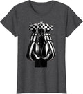 Women's Boxing Gloves Checkered Corner Post Graphic T-Shirt - Dark Heather Grey