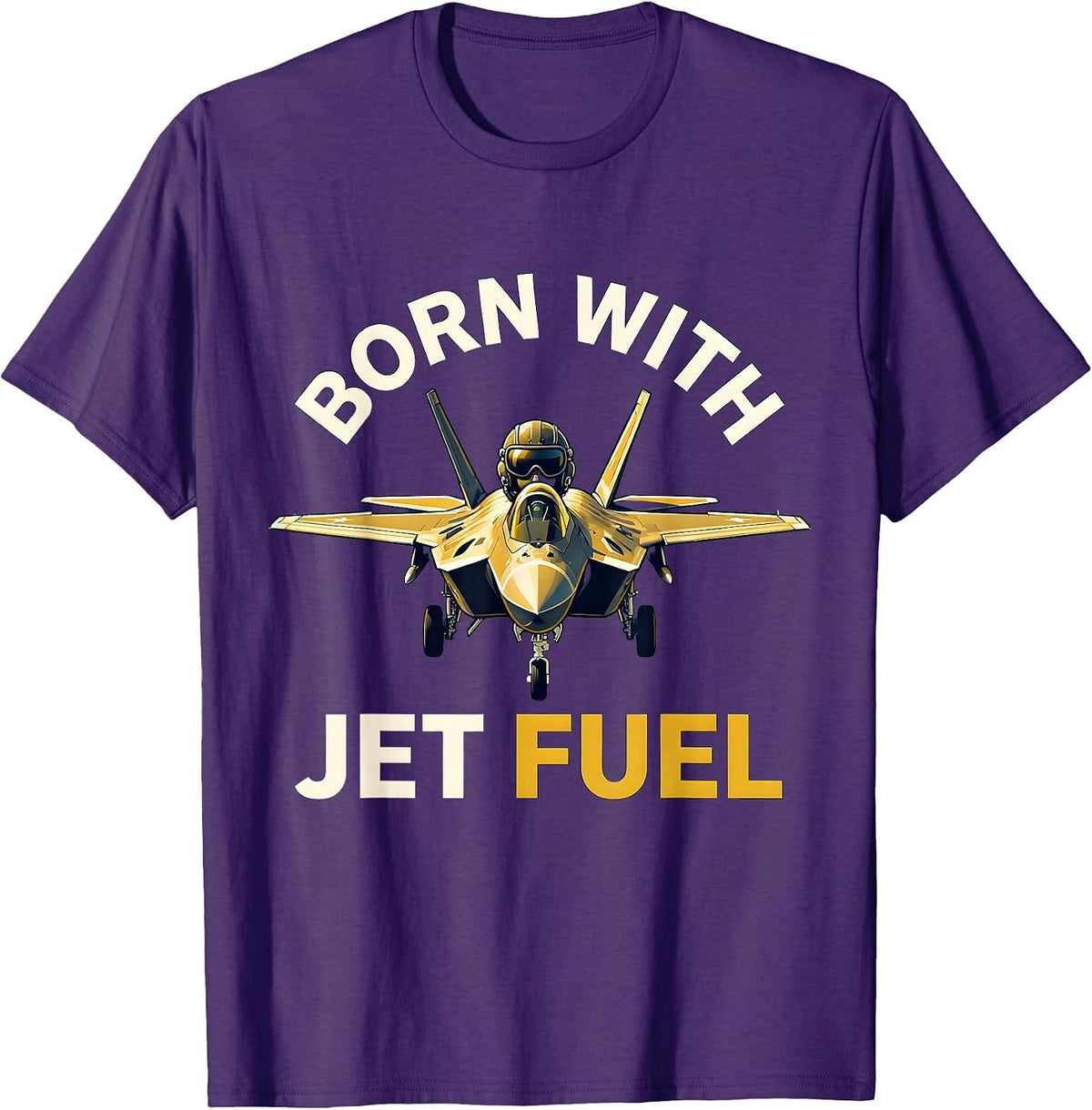 Born With Jet Fuel Air Force Graphic Design T-Shirt - Purple