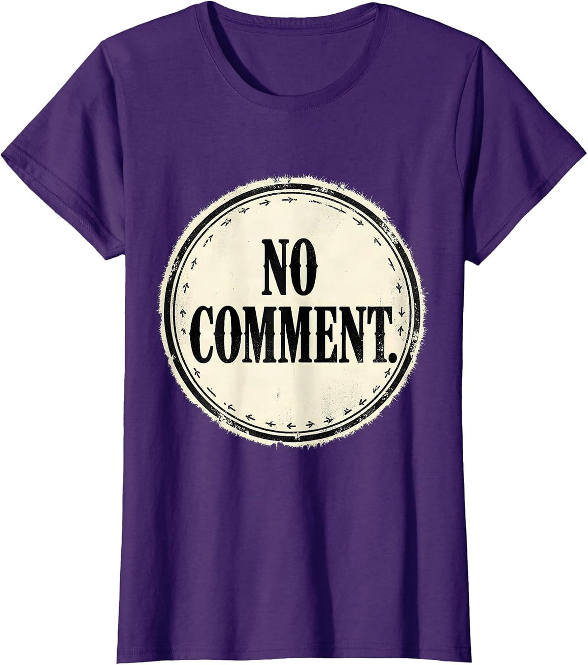 Women's No Comment Rubber Stamp Lawyer Attorney Legal Humor T-Shirt - Purple