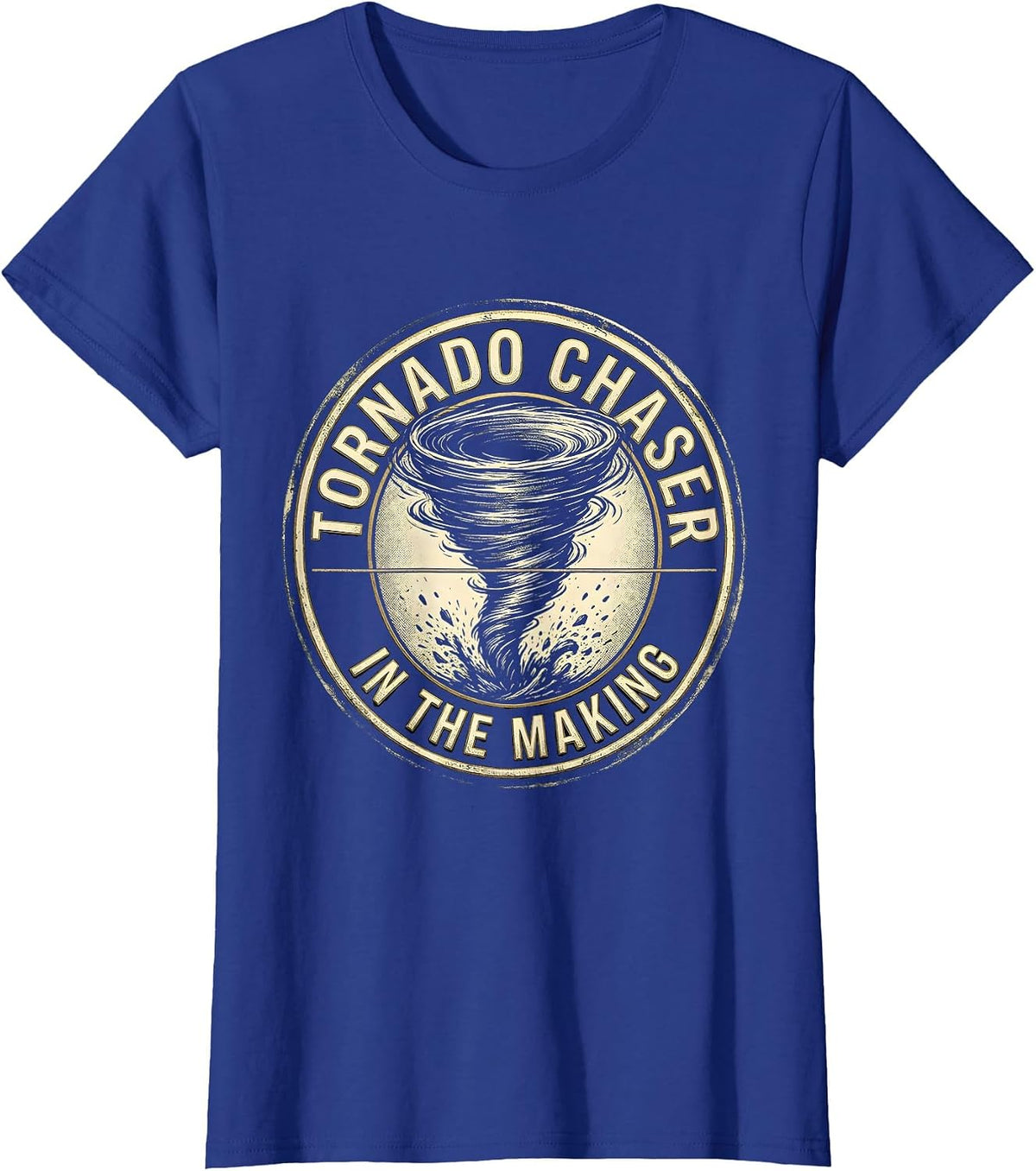 Women's Tornado Chaser In The Making Emblem Storm Chaser Meteorology T-Shirt - Royal Blue