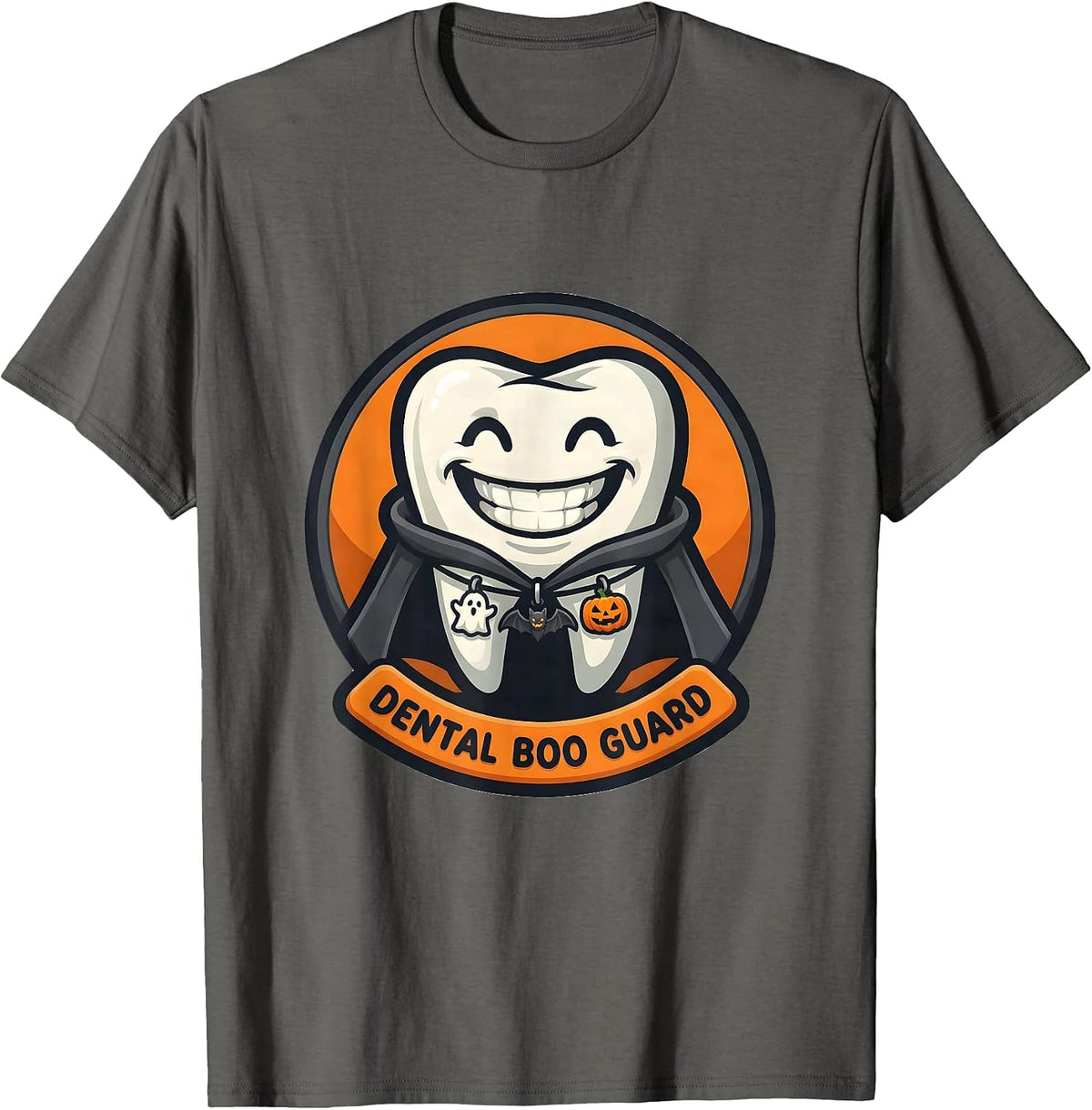 Men's Dental Boo Guard Funny Halloween Dentist Dental Hygienist T-Shirt - Asphalt Grey