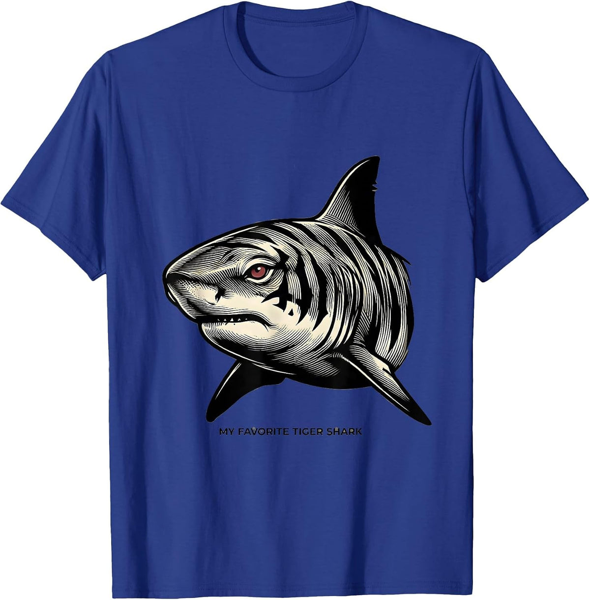 My Favorite Tiger Shark Tattoo Tiger Fan Animal Lover Art T-Shirt - Royal Blue