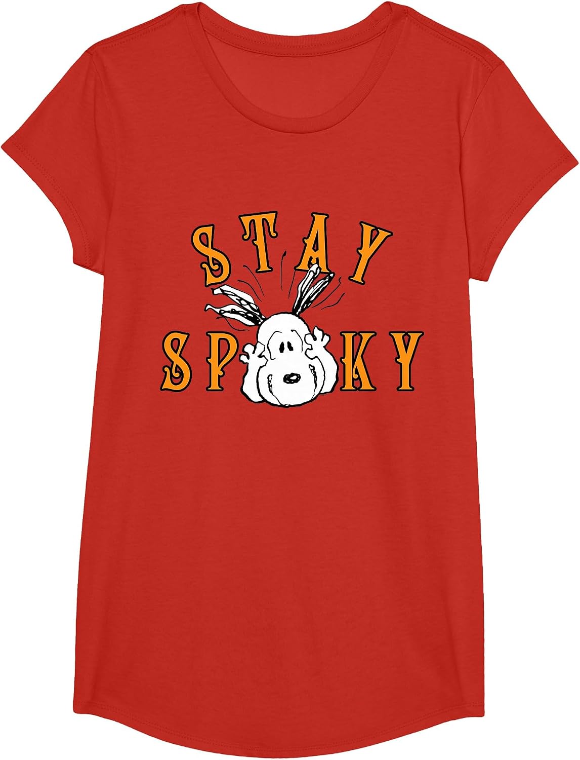 Peanuts Halloween Snoopy Stay Spooky T-Shirt - Girls Red
