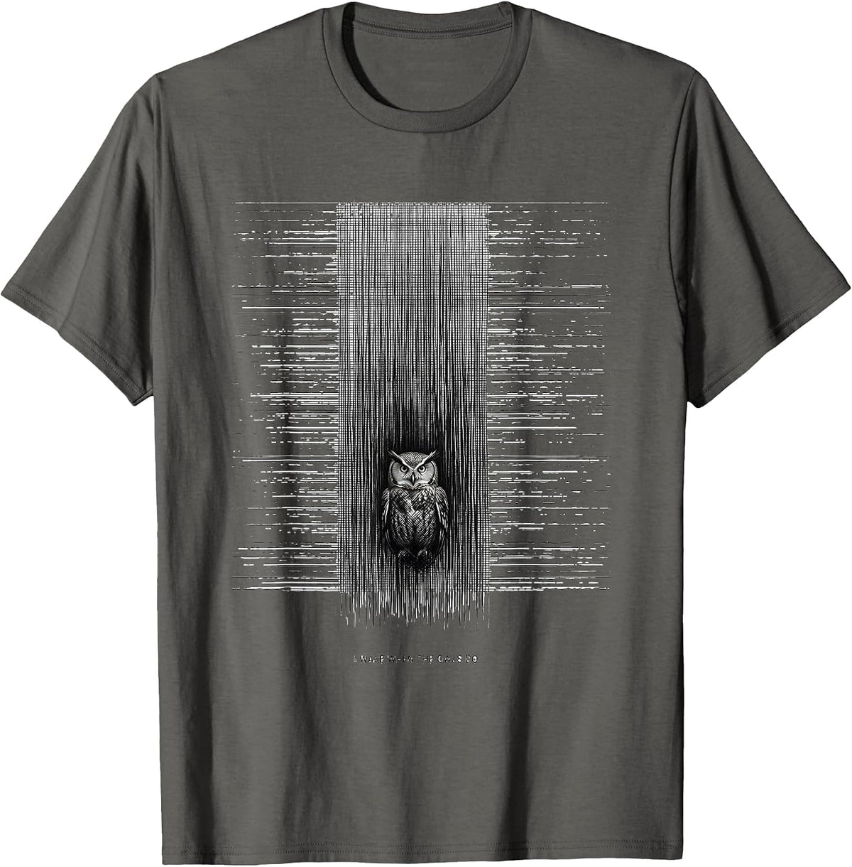 I Wake When The Owls Do Vintage Forest Wildlife Nature Lover T-Shirt - Asphalt Grey