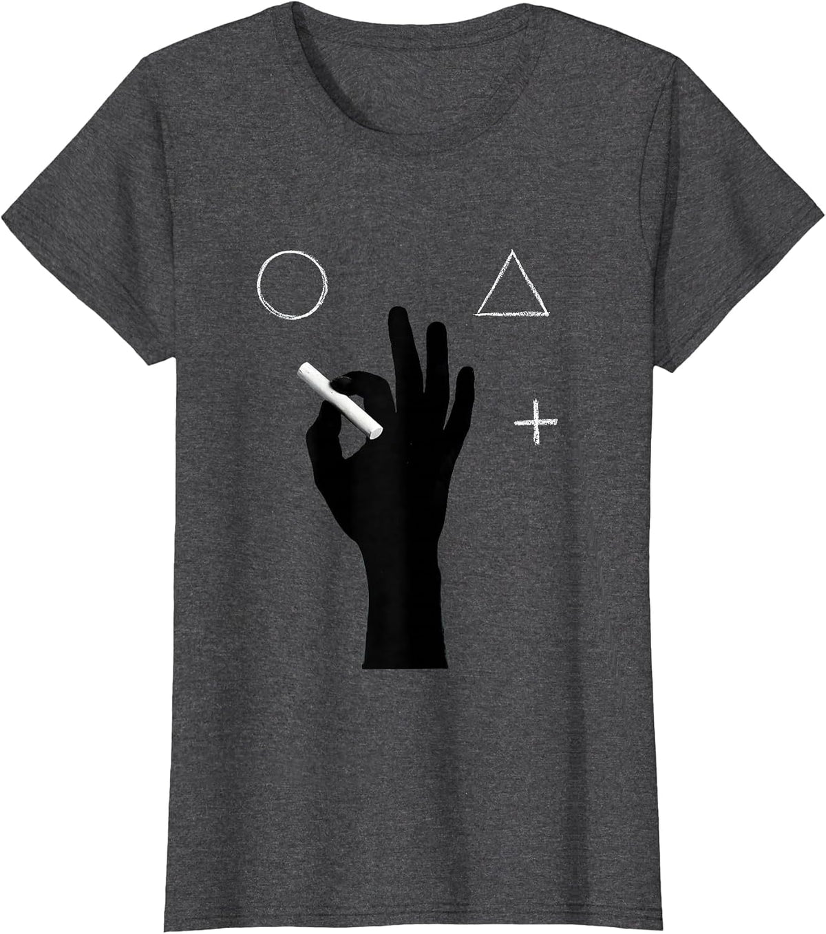 Women's Math Teacher Chalkboard Hand Drawing Illustration T-Shirt - Dark Heather Grey