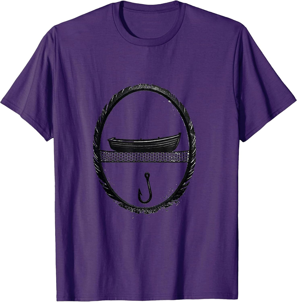 Christian Fisherman Seal Faith Symbol Rubber Stamp T-Shirt - Purple