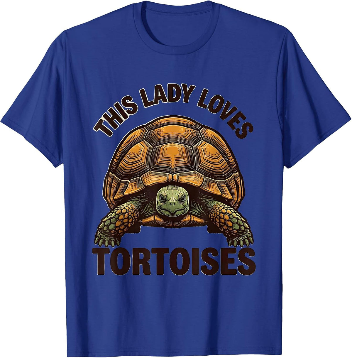 Men's This Lady Loves Tortoises Funny Reptile Lover Screenprint T-Shirt - Royal Blue