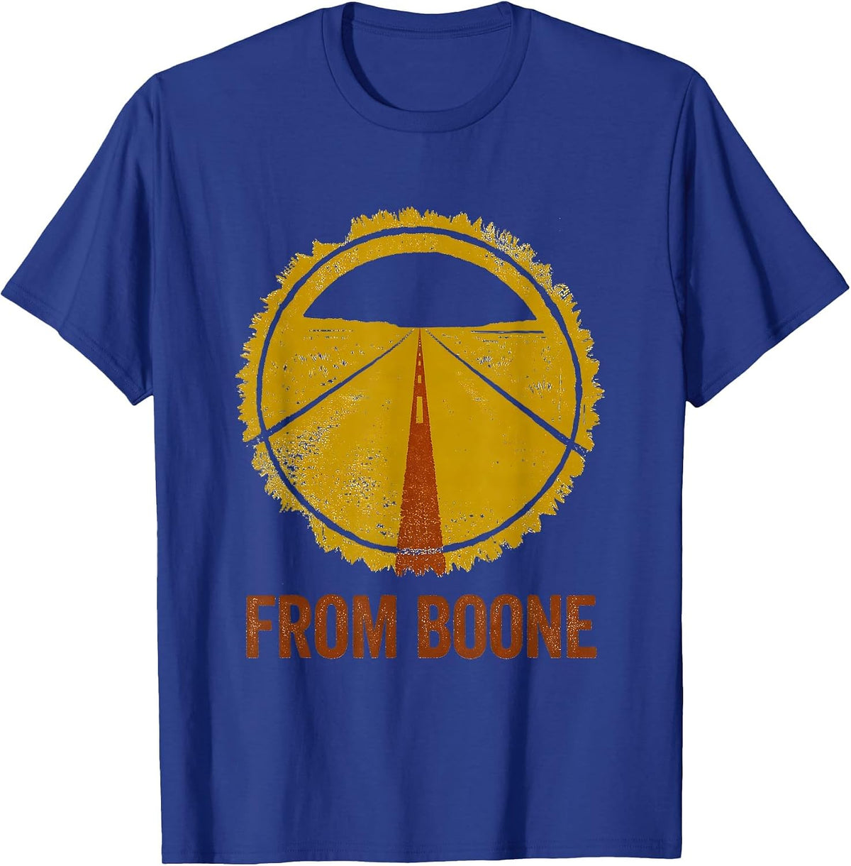 Men's From Boone Vintage Rubber Stamp Hometown Pride T-Shirt - Royal Blue