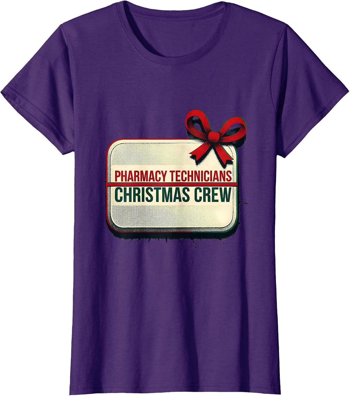 Women's Pharmacy Technicians Christmas Crew Funny Matching Group T-Shirt - Purple