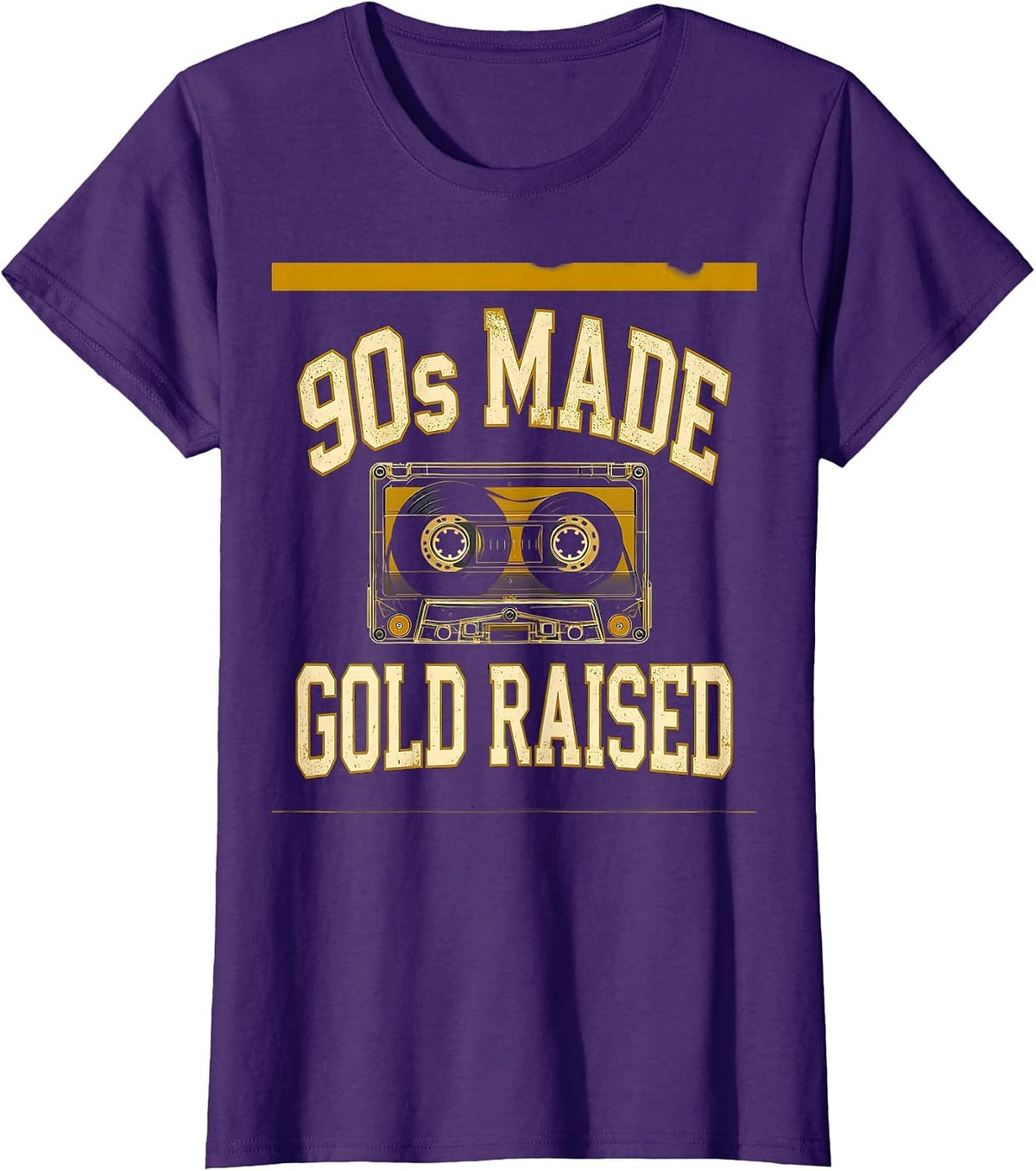 Women's 90s Made Gold Raised Vintage Hip Hop Rap Golden Era T-Shirt - Purple