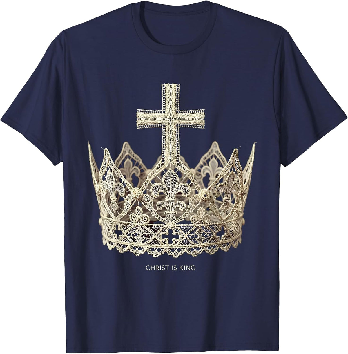 Men's Christ Is King Bold Faith Declaration Design T-Shirt - Navy Blue