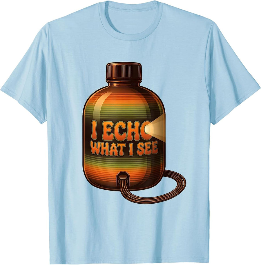 Men's I Echo What I See Retro 70s Funny Sonographer Ultrasound T-Shirt - Baby Blue