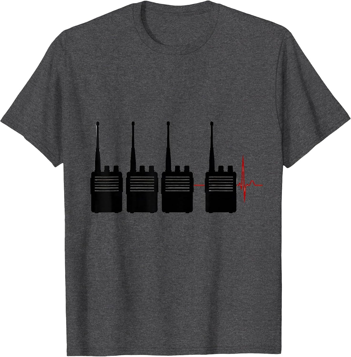 Men's Dispatch Radio Silhouettes Dark Humor EMT Paramedic Gift T-Shirt - Dark Heather Grey