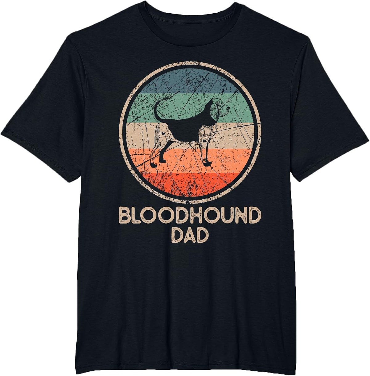 Bloodhound Dog - Vintage Bloodhound Dad T-Shirt - Black