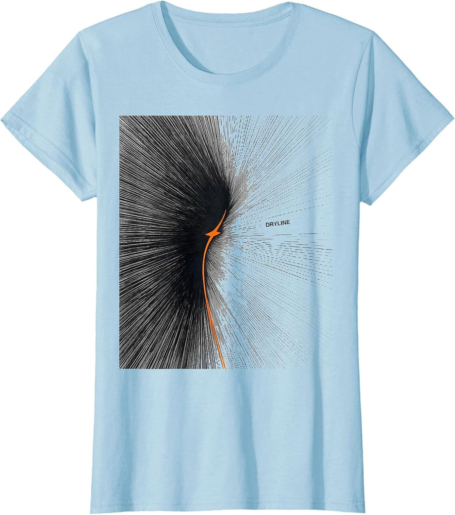 Women's Dryline Generative Plotter Storm Chaser Tornado Meteorology T-Shirt - Baby Blue