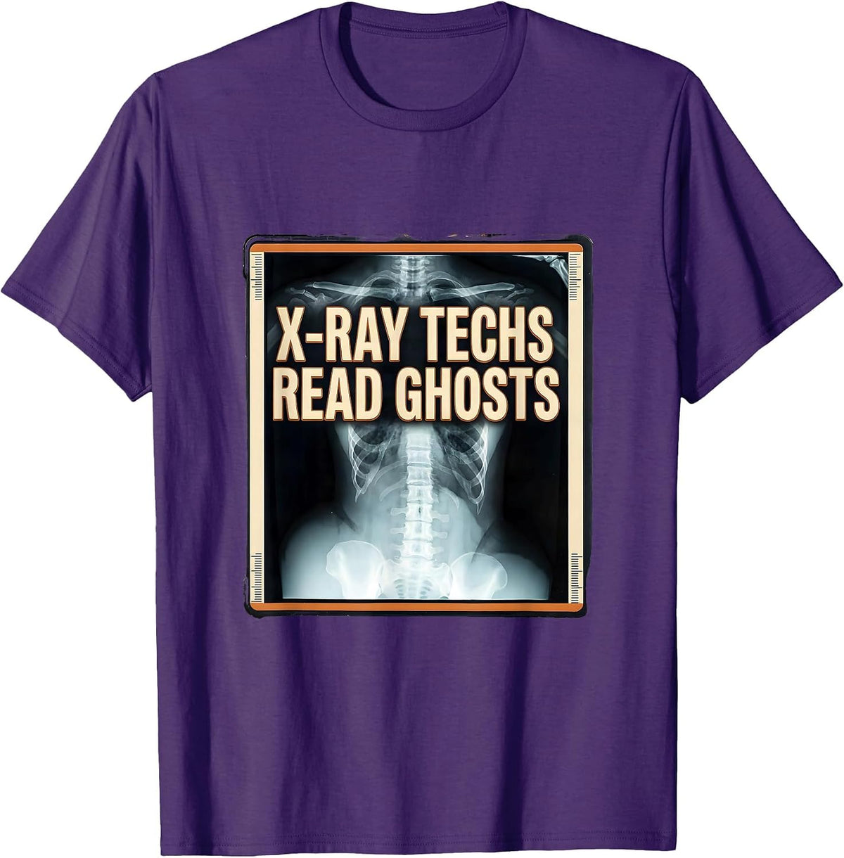 Men's X-Ray Techs Read Ghosts Funny Radiology Halloween Season T-Shirt - Purple