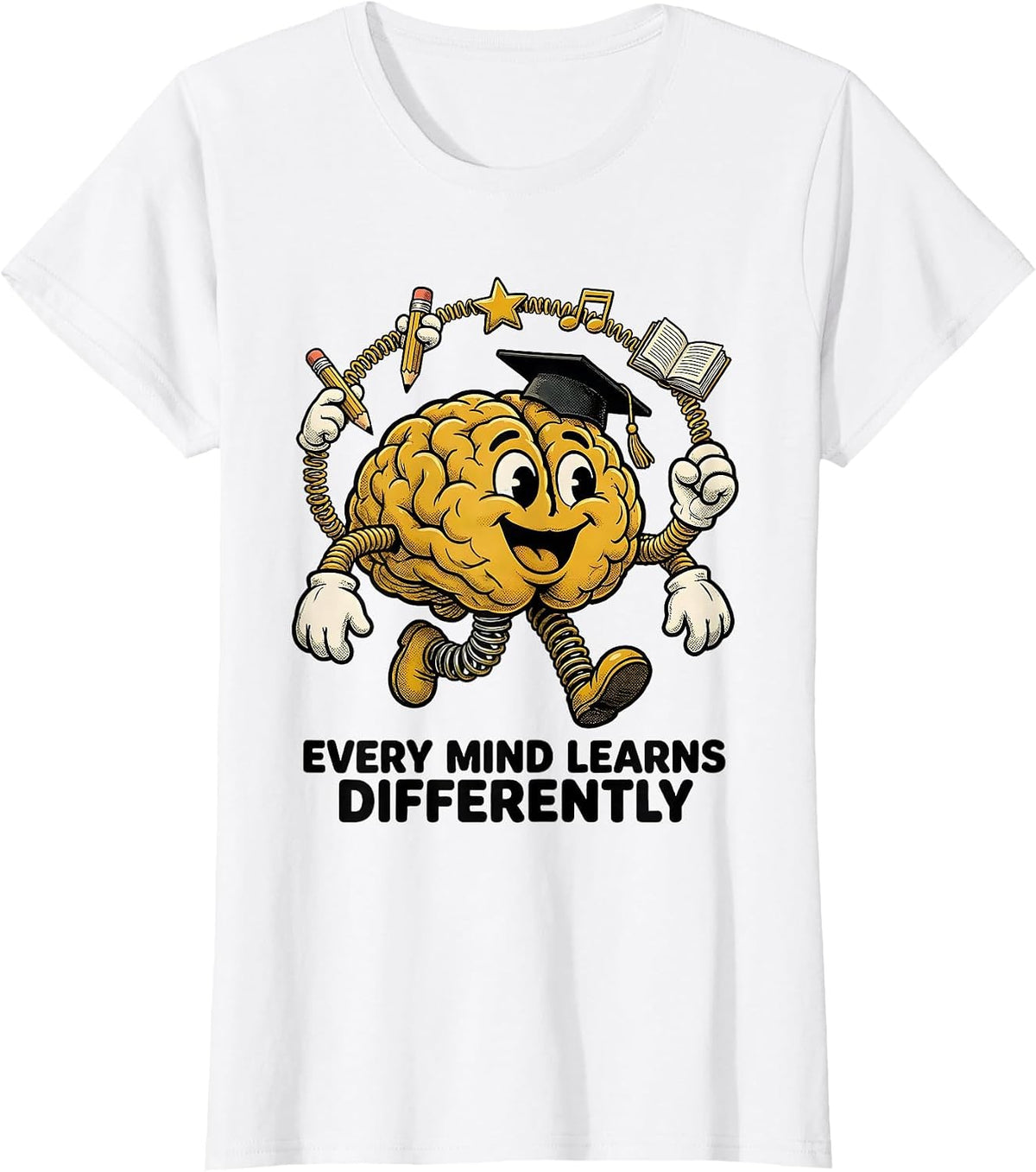 Every Mind Learns Differently Special Education T-Shirt - White