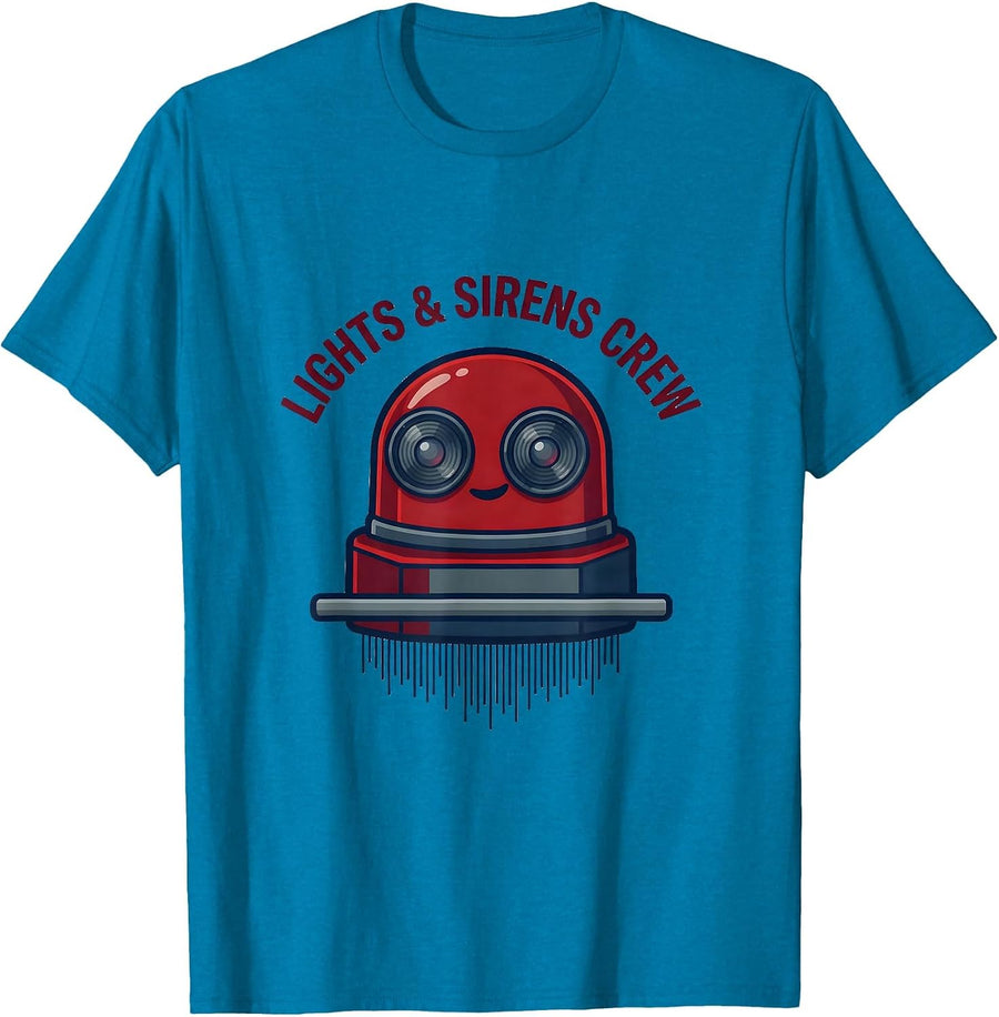 Lights & Sirens Crew Funny EMT Paramedic EMS Gift T-Shirt - Sapphire Blue