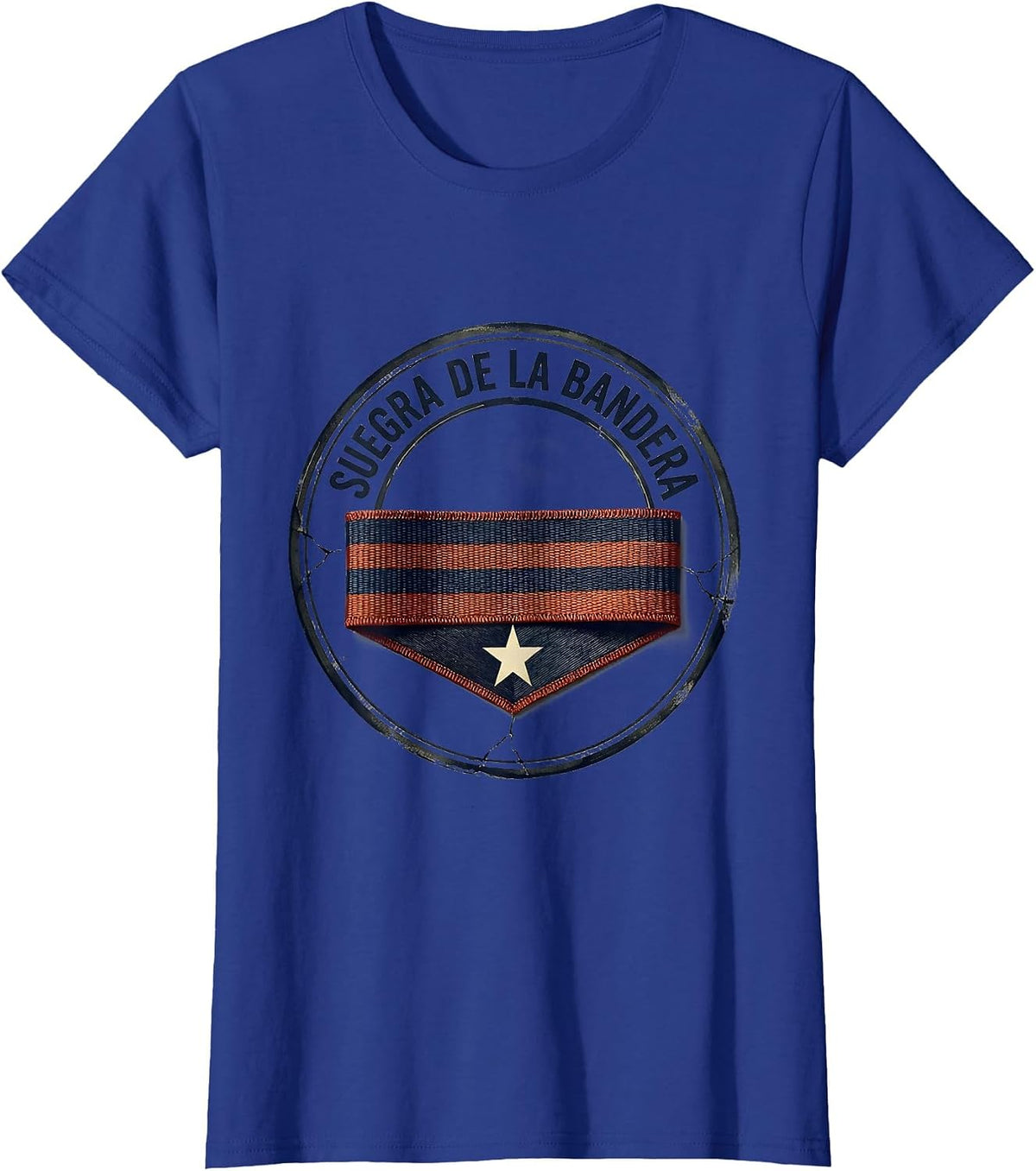 Women's Suegra De La Bandera Vintage Cuban Family Role Humor T-Shirt - Royal Blue