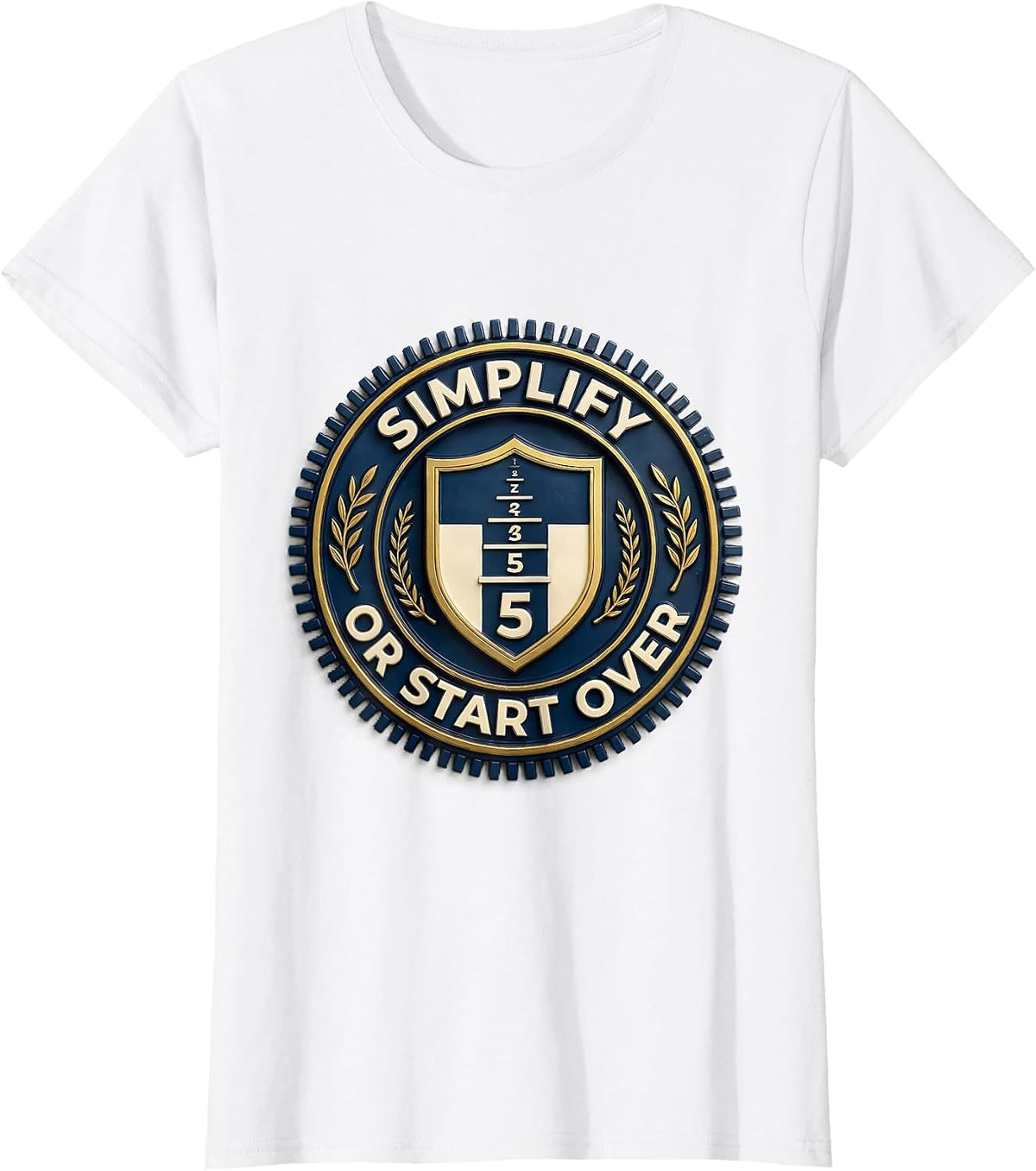 Women's Simplify Or Start Over Funny Math Teacher Humor STEM Gift T-Shirt - White