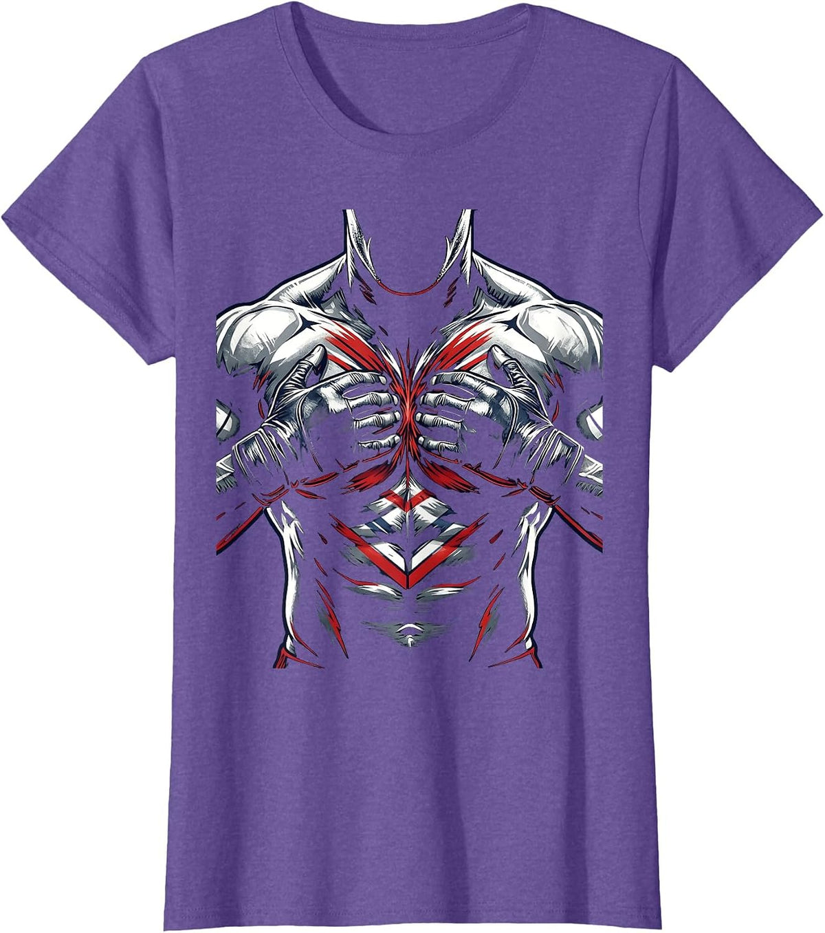 ICU Nurse Chest Compressions Graphic Design T-Shirt - Purple Heather