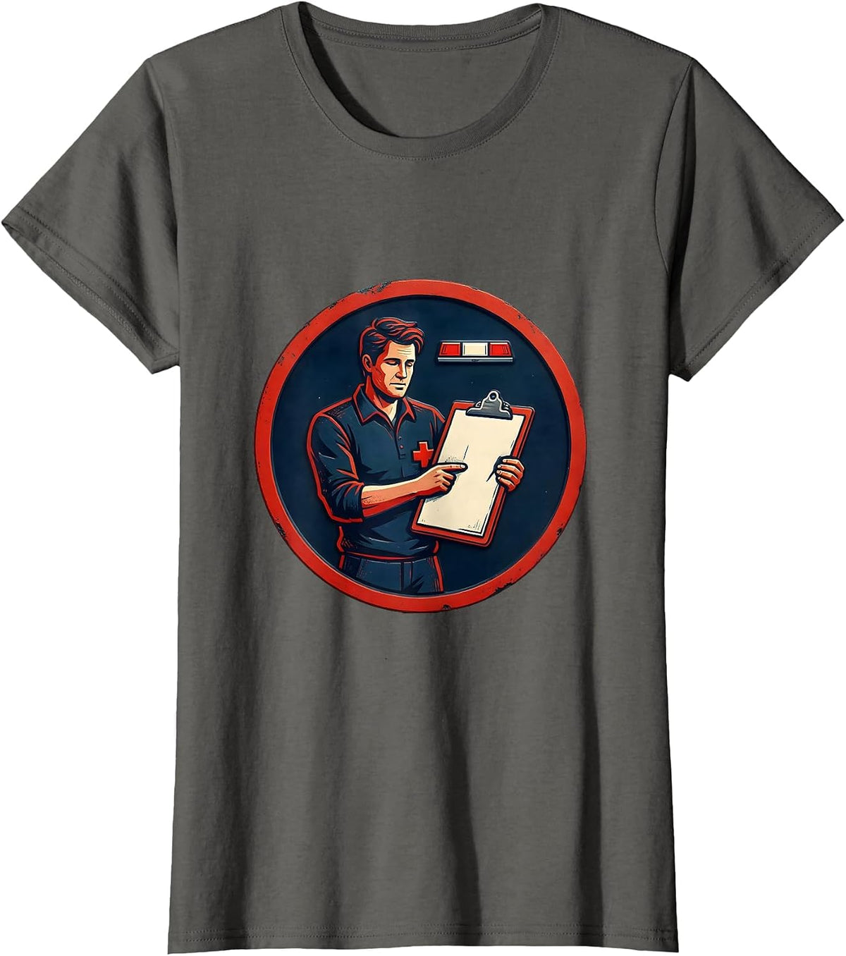 Women's EMT Mannequin Deadpan Humor Paramedic Gift T-Shirt - Asphalt Grey