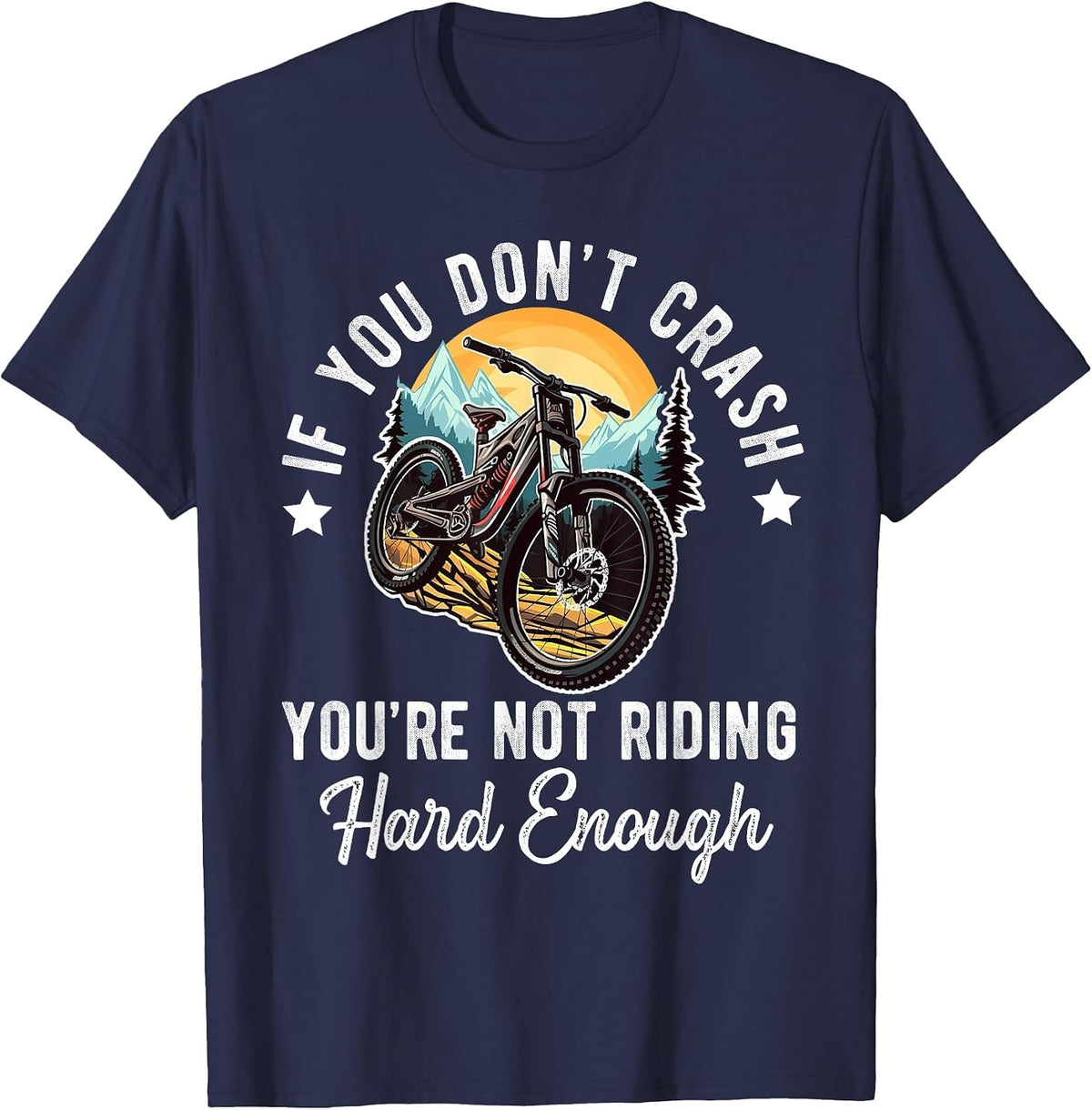 Mountain Bike for Mens Boys Womens Funny MTB Biking Lover T-Shirt - Navy Blue