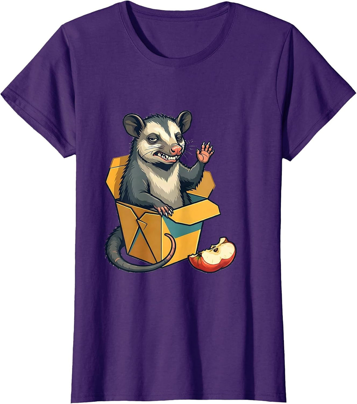 Flat Opossum Deadpan Humor Possum Lover Meme Gift T-Shirt - Purple