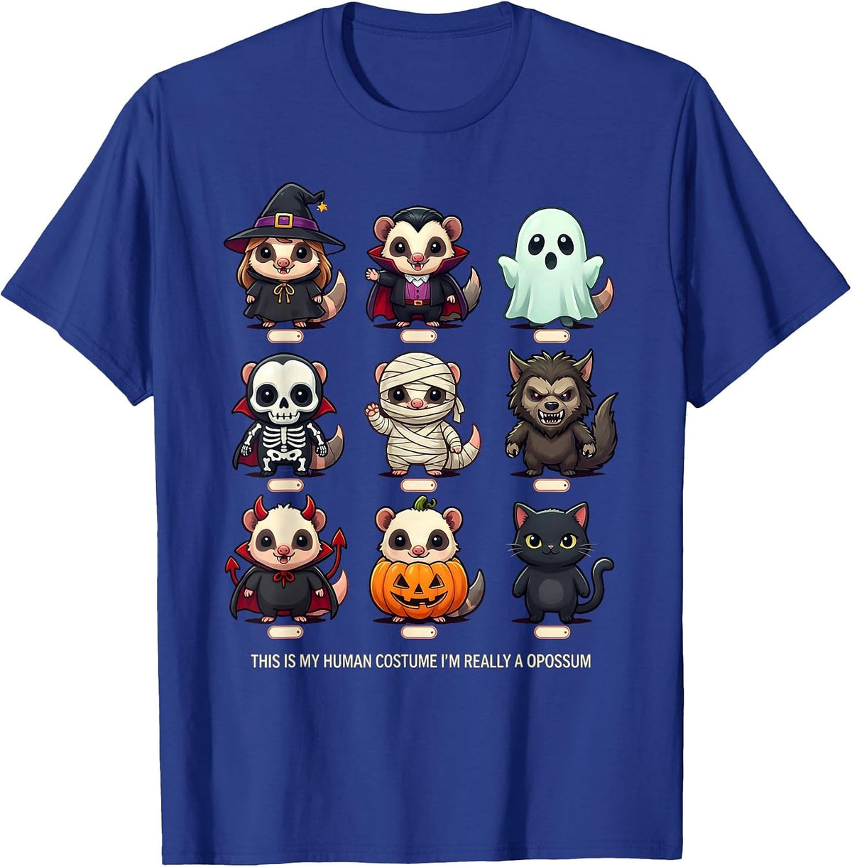 This Is My Human Costume I'm Really A Opossum Halloween T-Shirt - Royal Blue