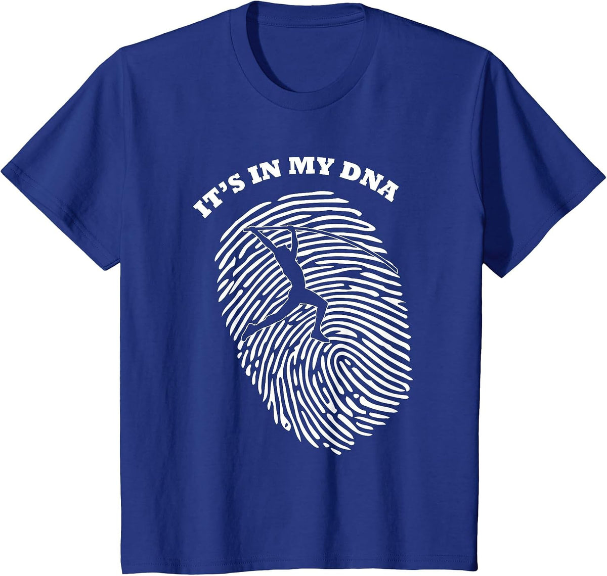 It's in My DNA Pole Vault Vaulter | Fingerprint Fans Retro T-Shirt - Royal Blue
