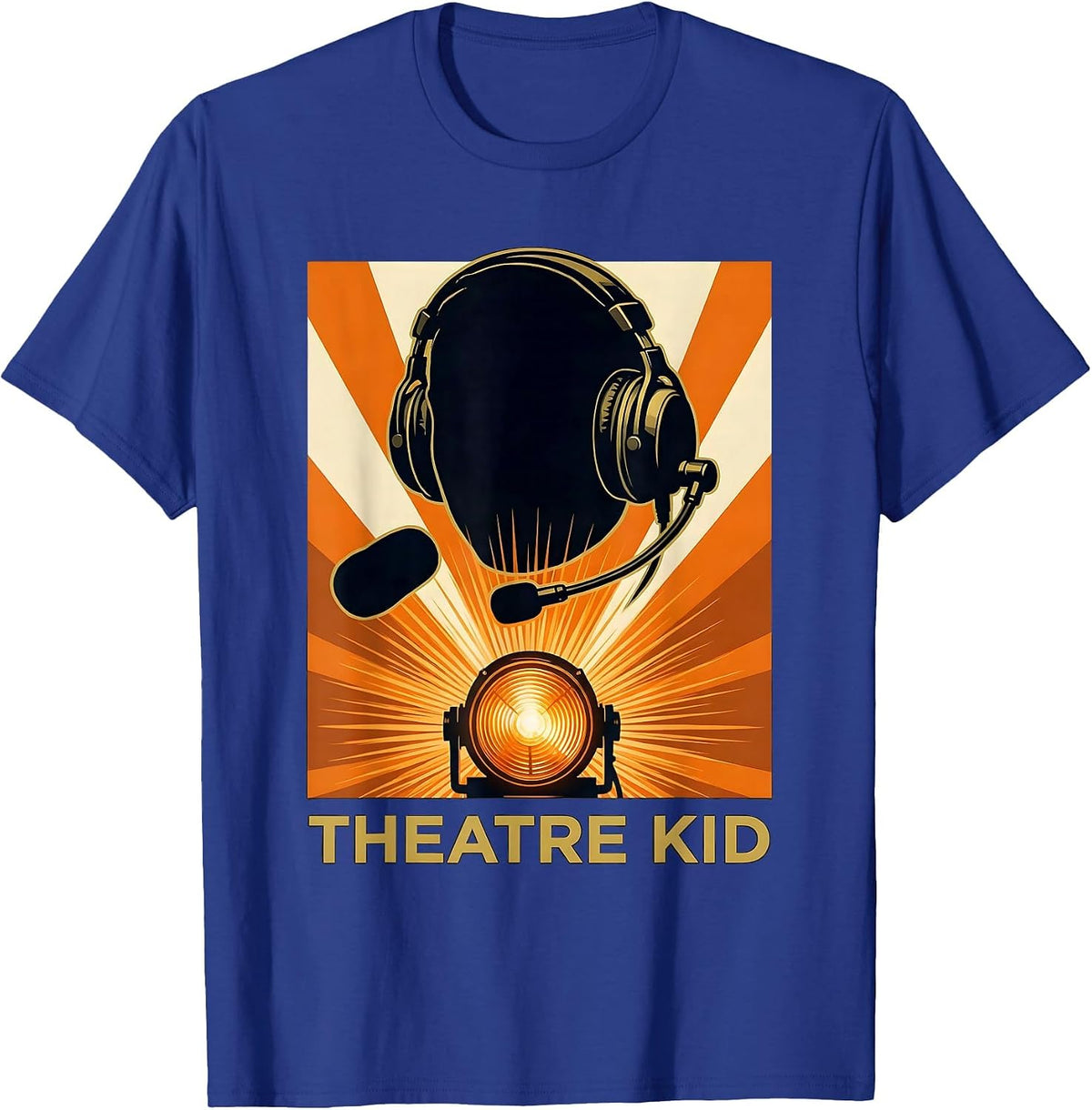 Men's Headset Mid-Adjust Theater Nerd Stage Crew Humor T-Shirt - Royal Blue