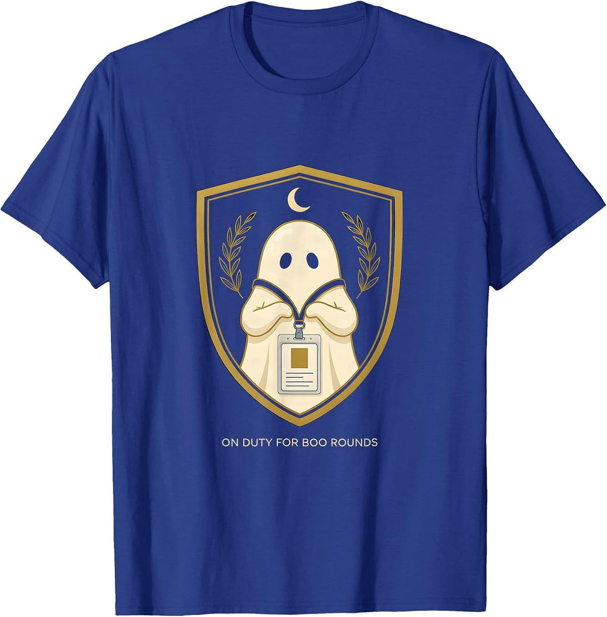 On Duty For Boo Rounds Ghost SPED Paraprofessional Halloween T-Shirt - Royal Blue