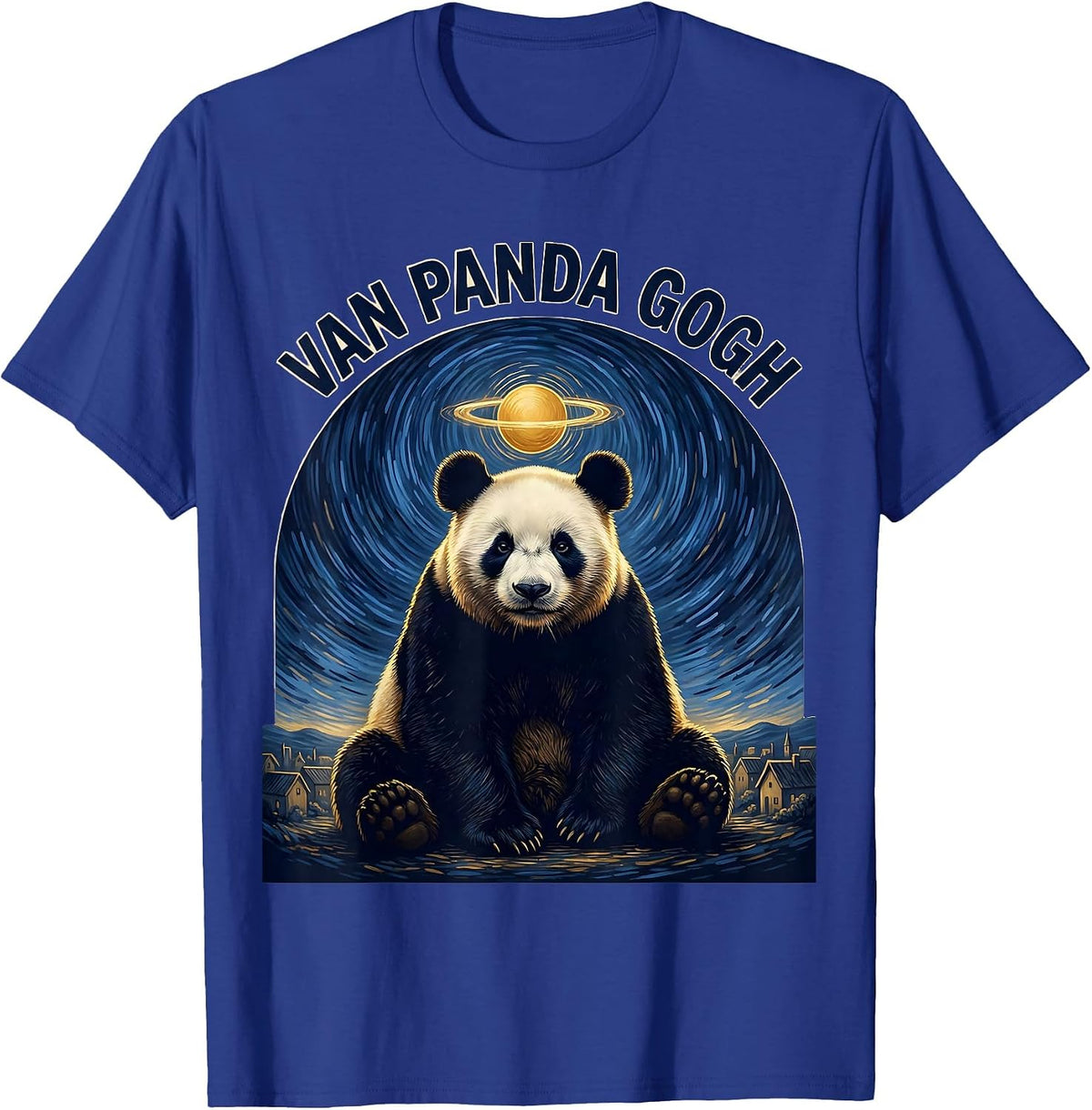 Van Panda Gogh Funny Panda Lover Animal Meme Art T-Shirt - Royal Blue