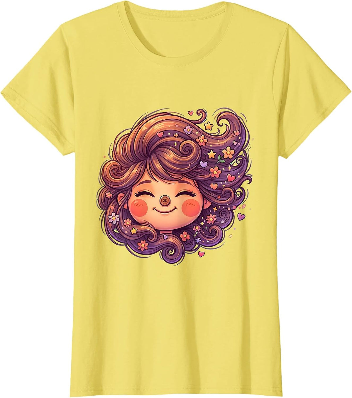 Favorite Daughter Wild Curls In The Wind Graphic T-Shirt - Lemon Yellow
