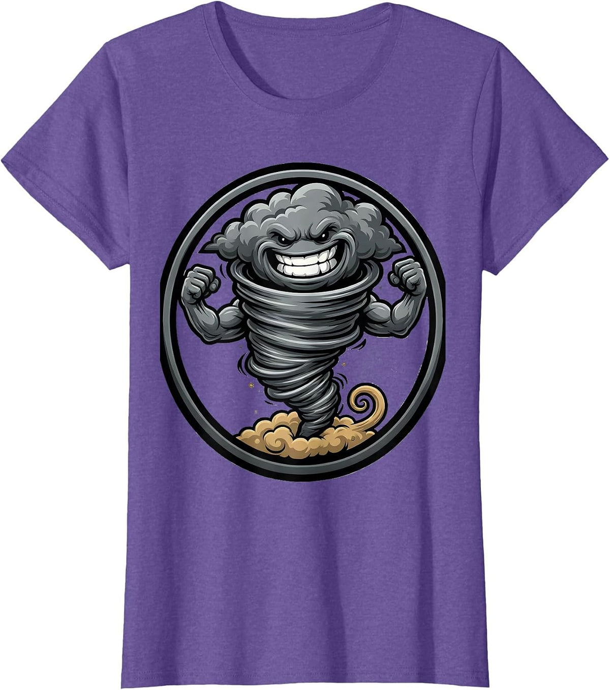 Women's Tornado Mascot Weather Enthusiast Storm Chaser T-Shirt - Purple Heather