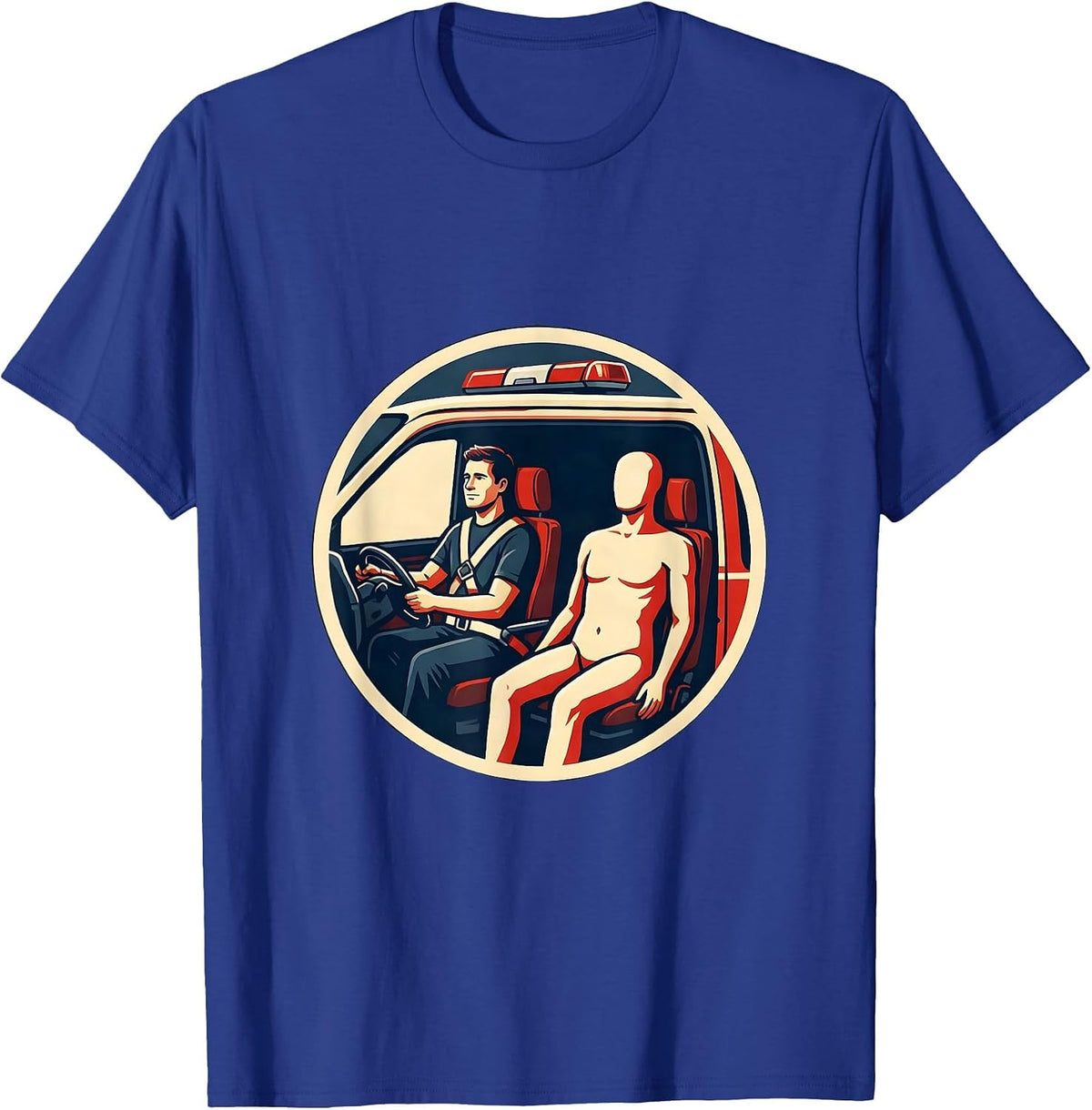 Sealed EMT Mannequin Training Badge Dark Humor T-Shirt - Royal Blue