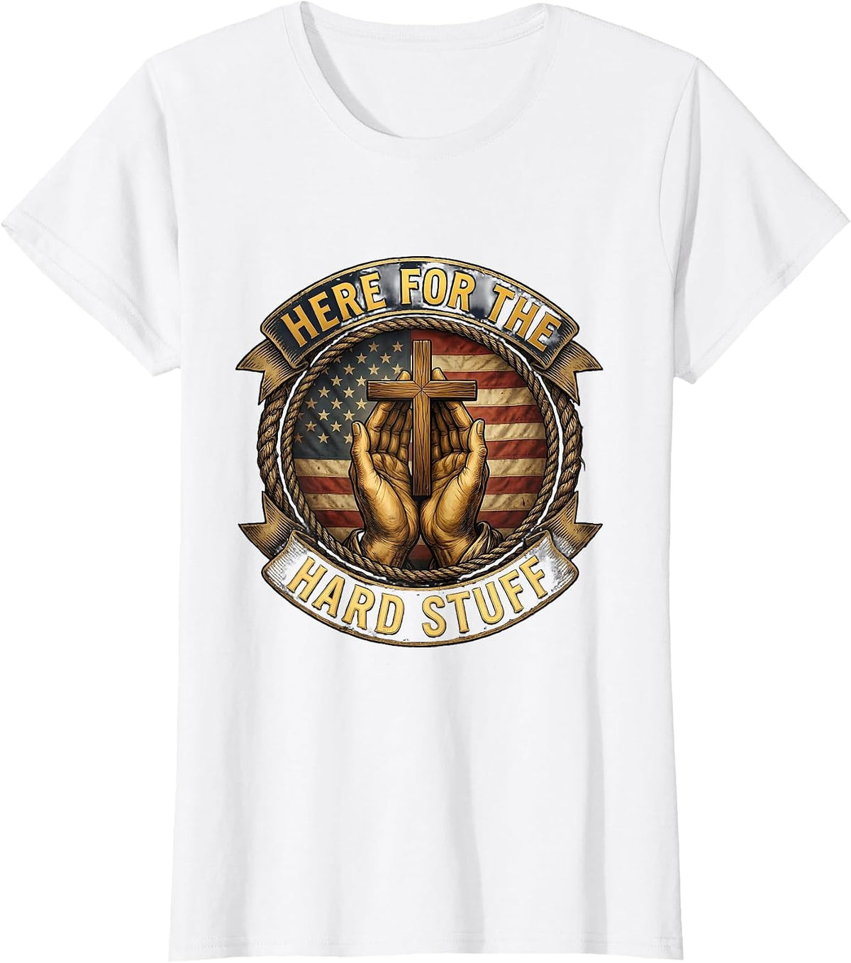 Here For The Hard Stuff Social Worker Design T-Shirt - White