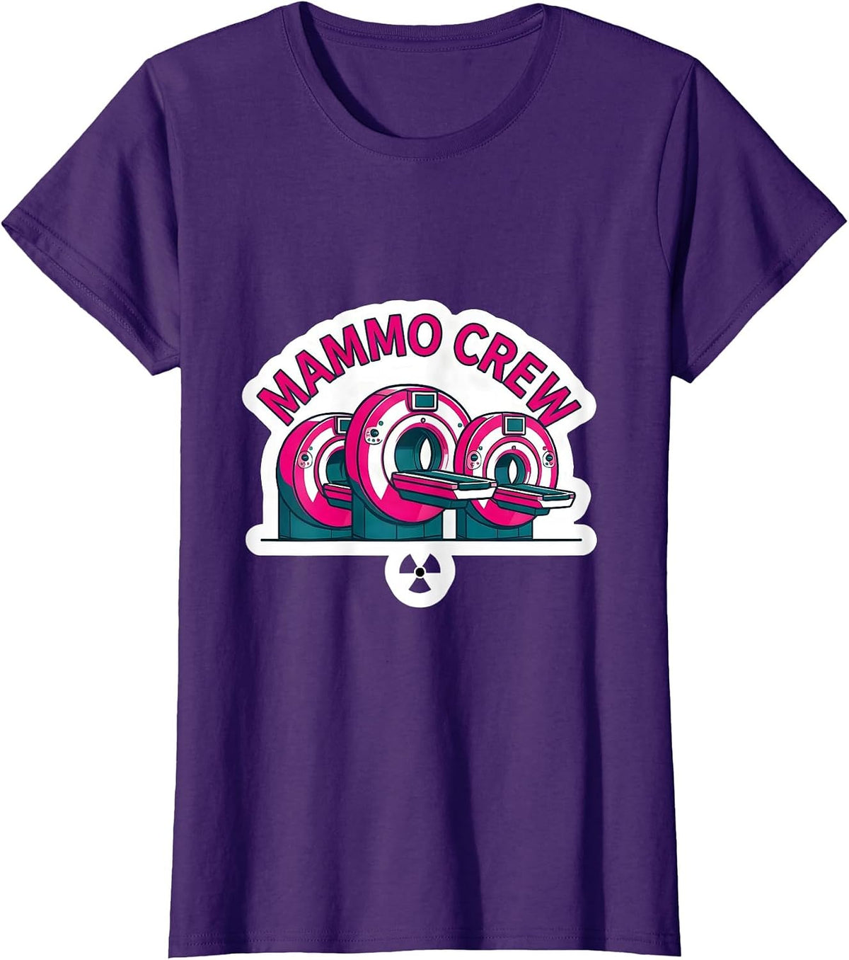 Women's Mammo Crew Radiology Tech X-ray Tech Rad Tech T-Shirt - Purple