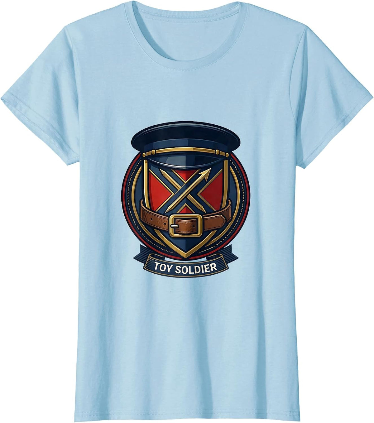 Toy Soldier Halloween Costume T-Shirt Uniform Role Play T-Shirt - Baby Blue