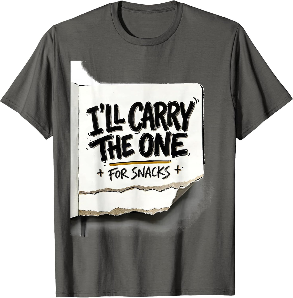 I'll Carry The One For Snacks Funny Math Teacher Humor T-Shirt - Asphalt Grey