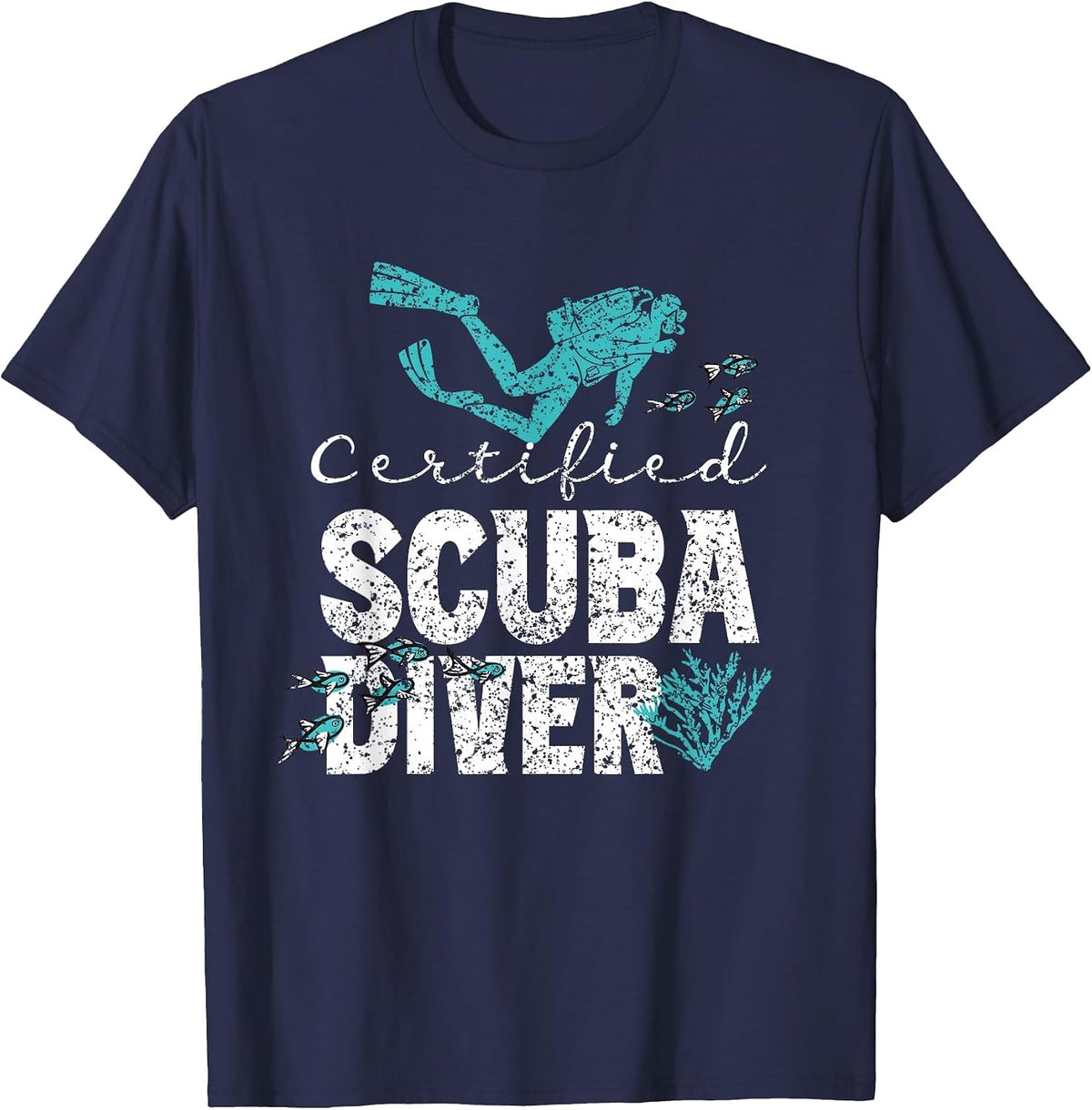 Certified Scuba Diver Diving T-Shirt - Navy Blue