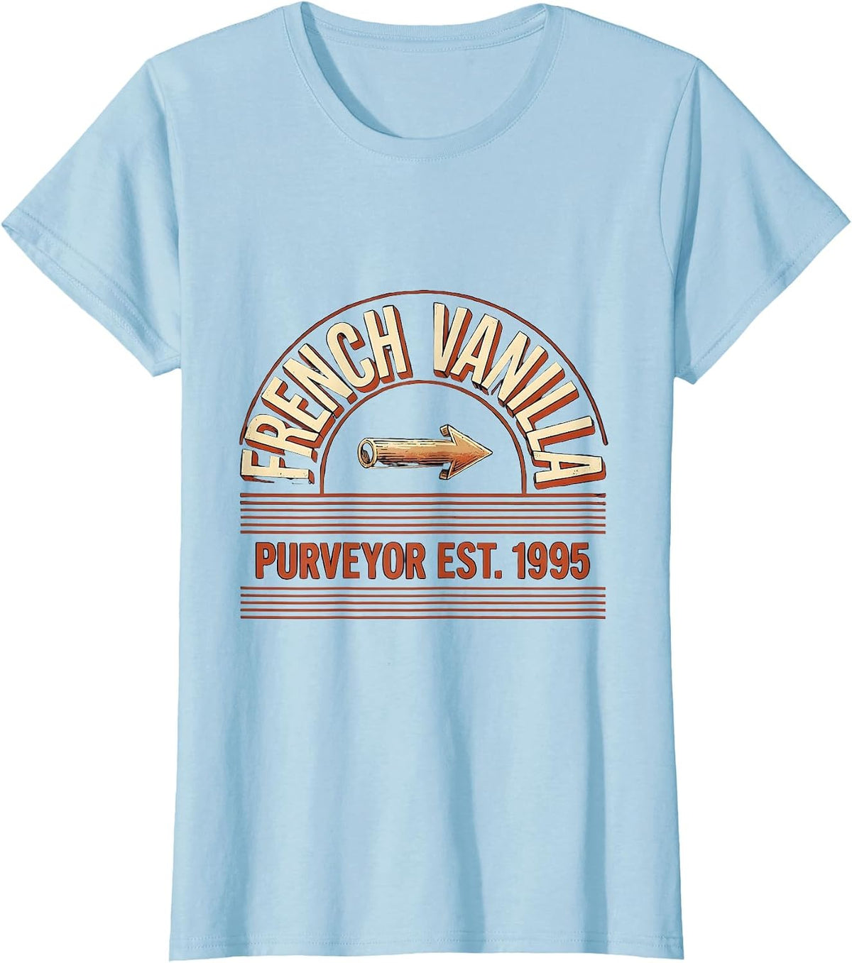 French Vanilla Purveyor EST. 1995 Vintage 90s Rap Nostalgia T-Shirt - Baby Blue