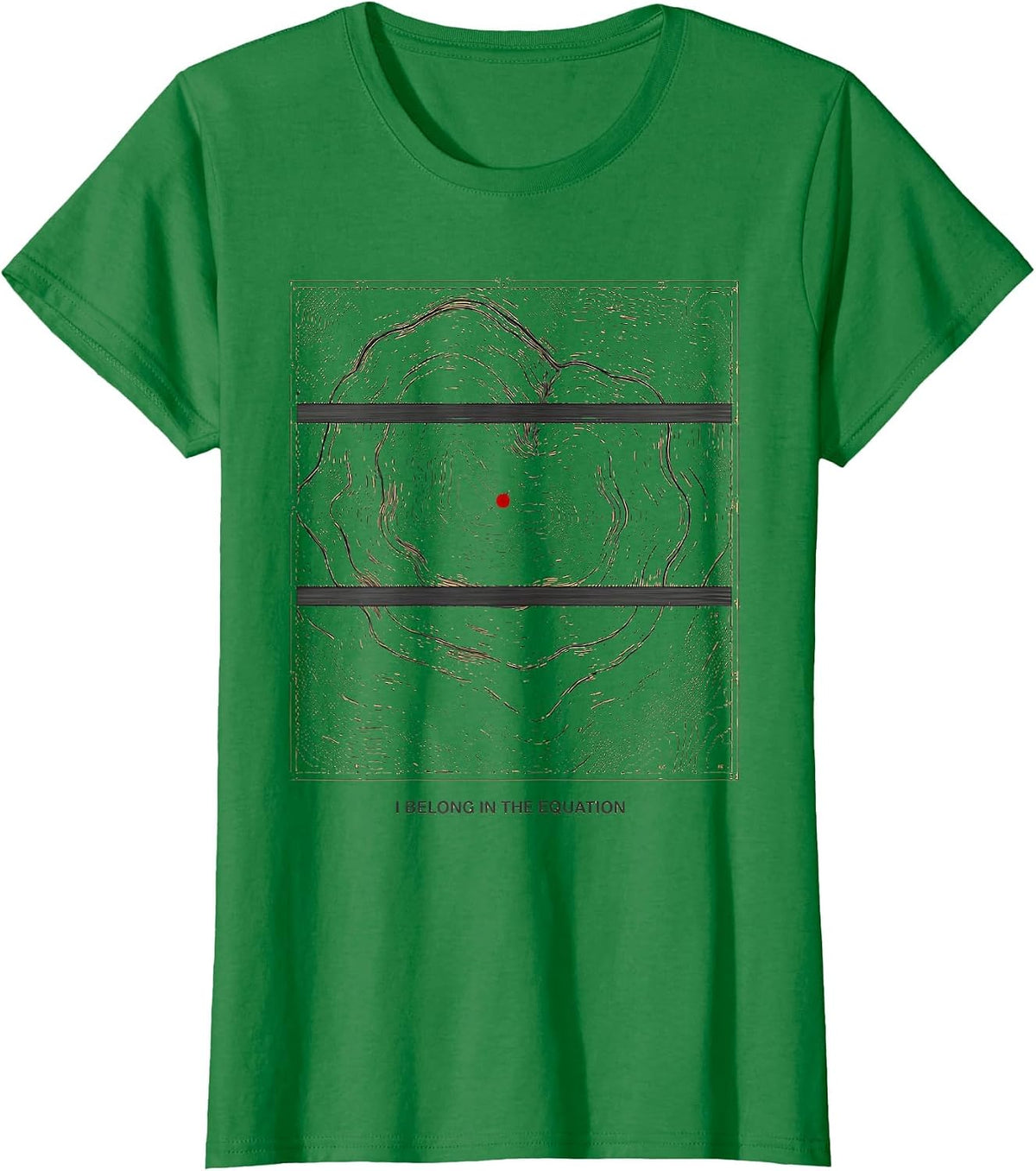 Women's I Belong In The Equation Funny Math Teacher Nerd Humor Gift T-Shirt - Kelly Green