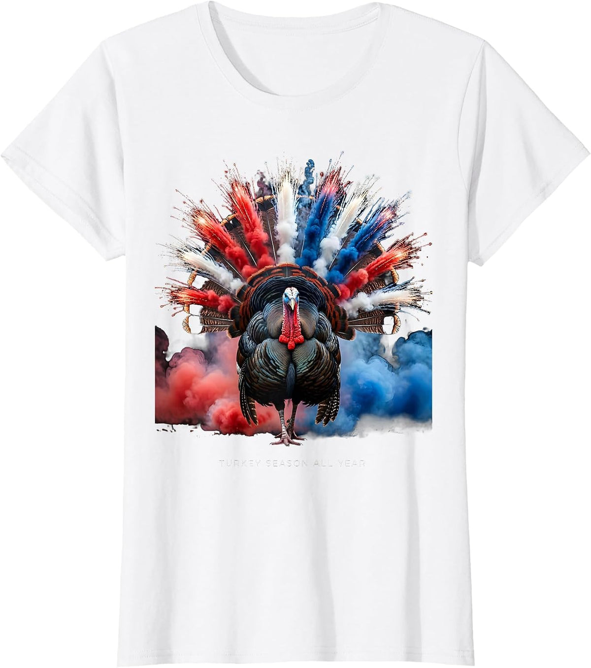 Women's Turkey Season All Year Funny Hunting Design T-Shirt - White