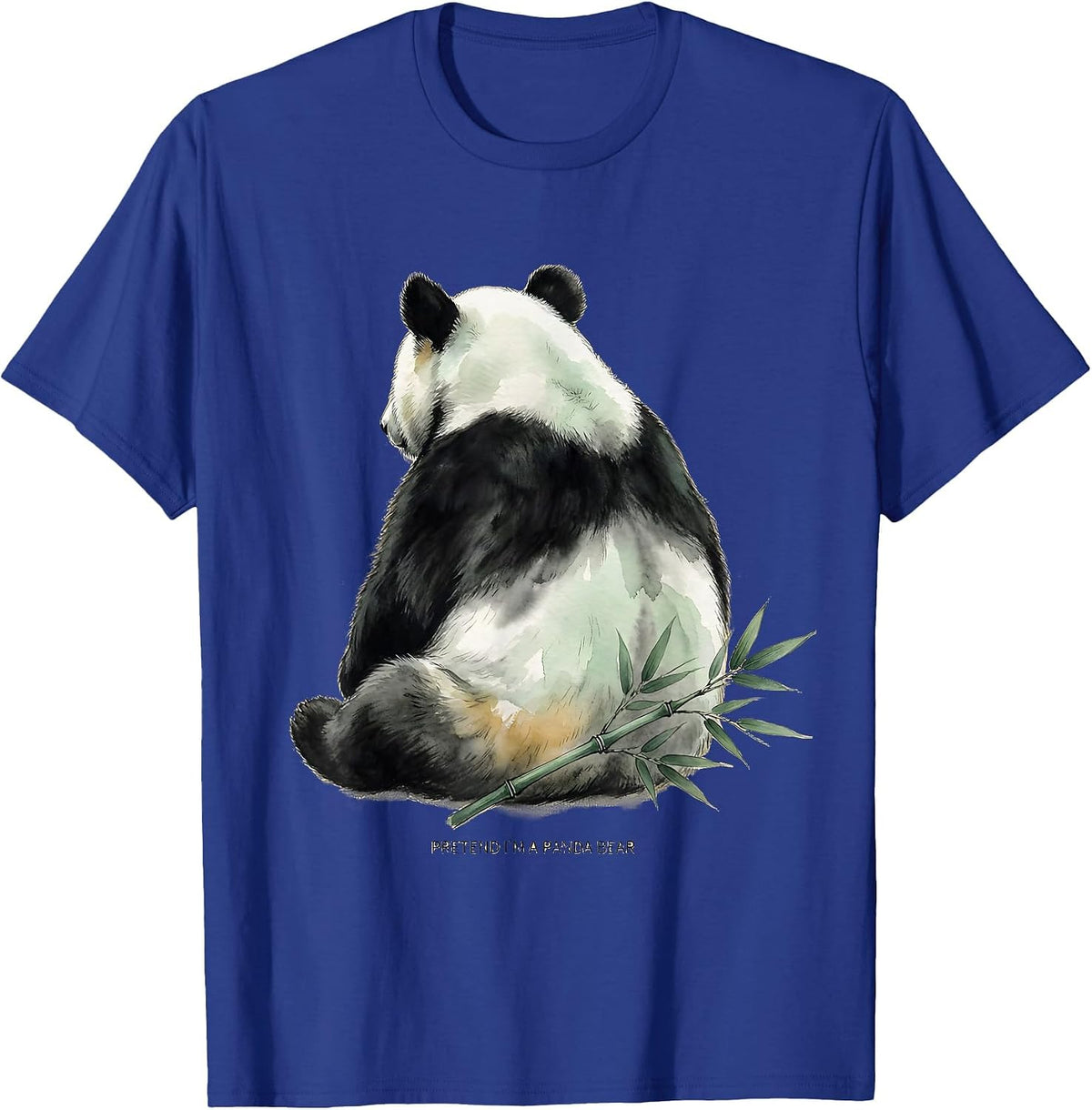 Men's Pretend I'm A Panda Bear Funny Halloween Party Costume T-Shirt - Royal Blue
