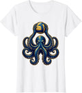 Women's Octopus Setting Volleyball Funny Beach Sports T-Shirt - White