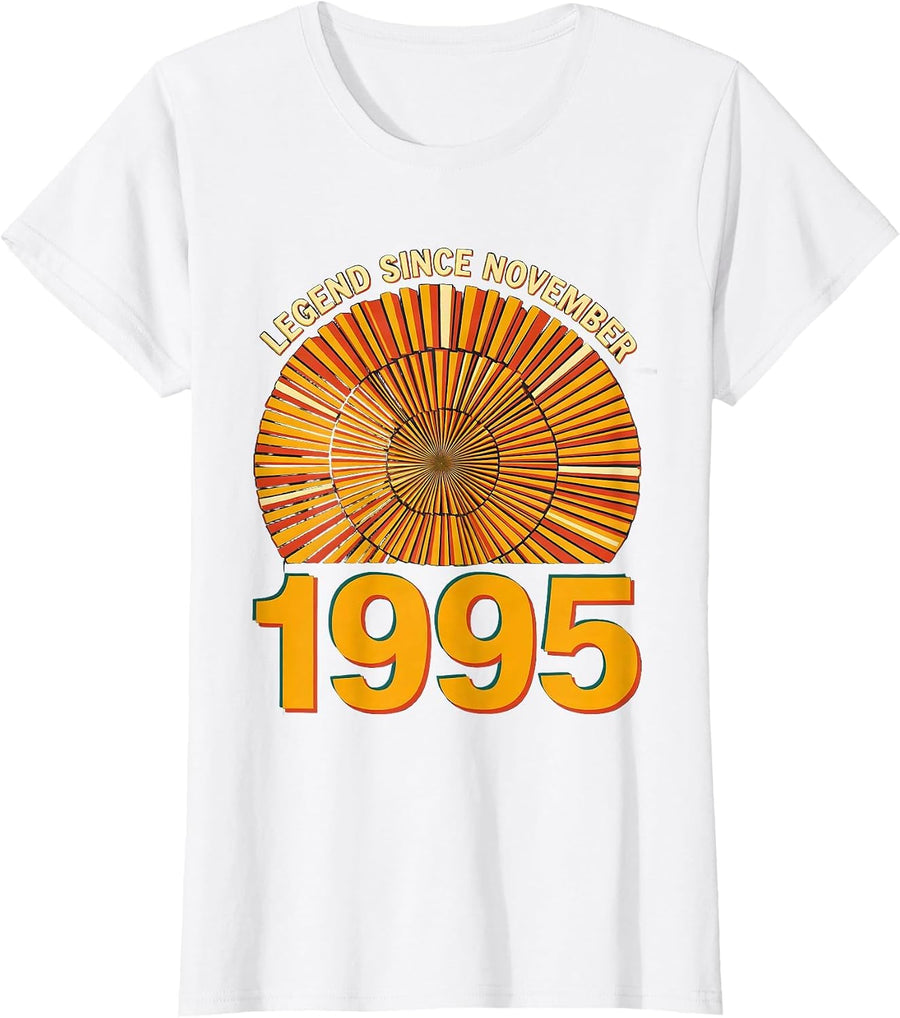 Women's Legend Since November 1995 Vintage Birthday Gift T-Shirt - White