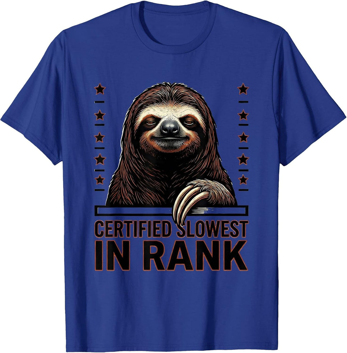 Men's Certified Slowest In Rank Funny Sloth Lover Gift T-Shirt - Royal Blue