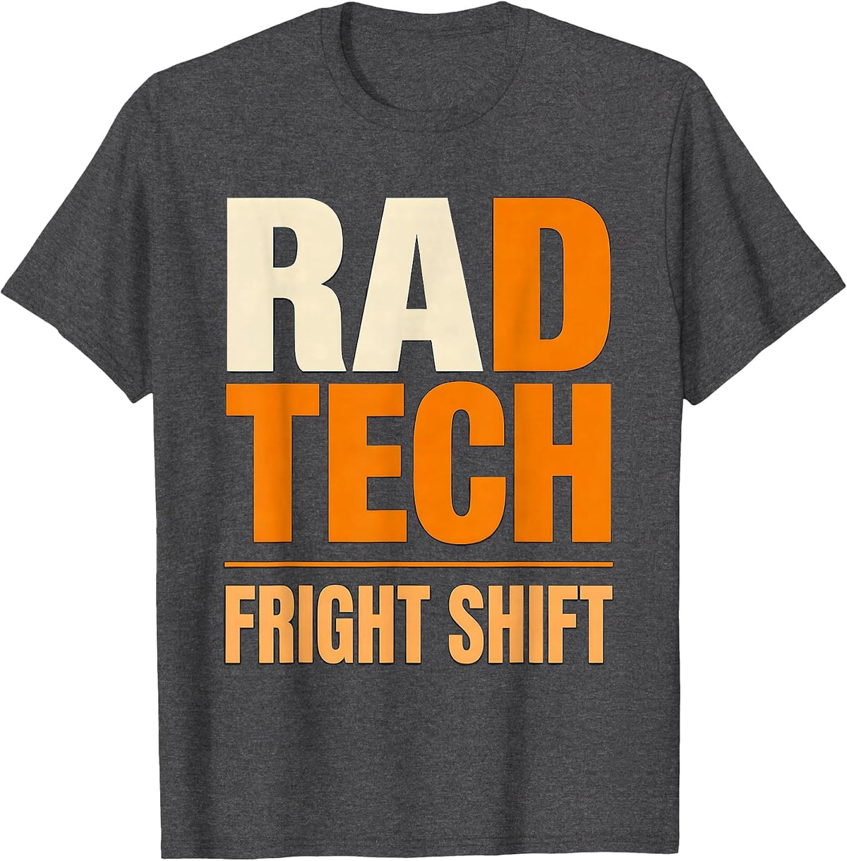 Men's Rad Tech Fright Shift Funny Radiology Tech Halloween Shift T-Shirt - Dark Heather Grey