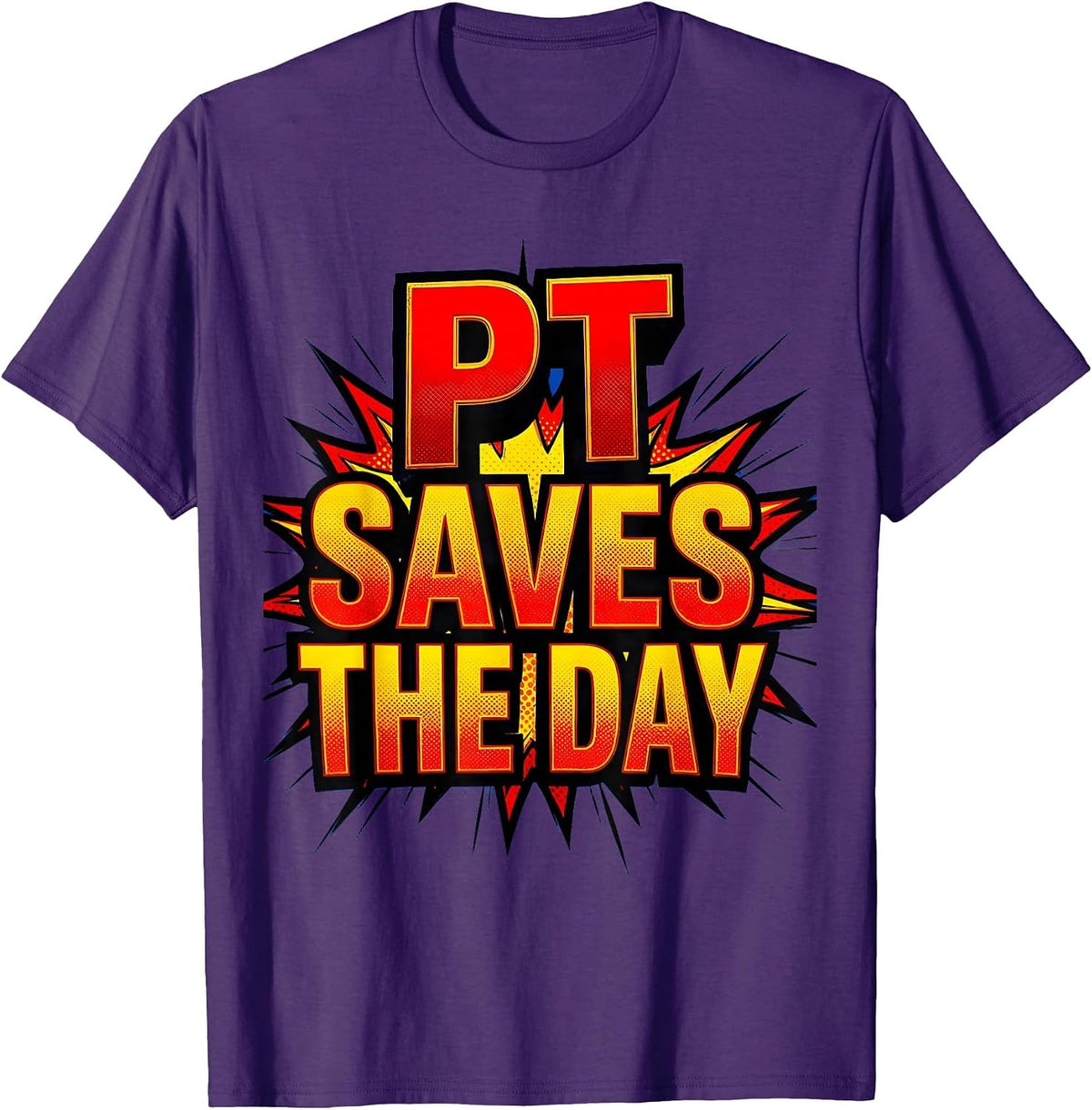 Men's PT Saves the Day Physical Therapy Design T-Shirt - Purple